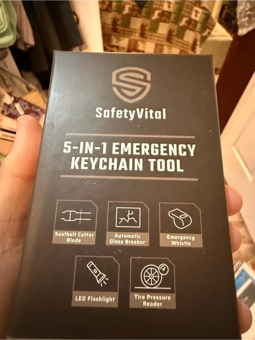 5-in-1 Emergency Keychain Tool - Black